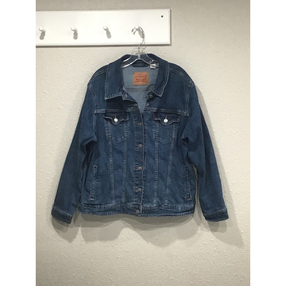 Levi's Women's Denim Trucker Jacket Blue Jean Size 3X Classic Americana 90s Y2K - Picture 2 of 8